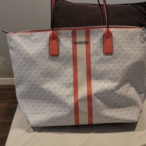 Michael Kors Large Logo Stripe Tote Bag